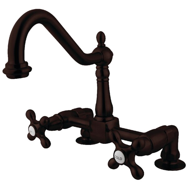 KS1145AX Heritage Two-Handle Bridge Kitchen Faucet, Oil Rubbed Bronze